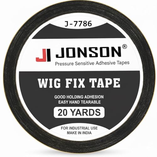 Image of Jonson Hair Wig Fix Black Tape | Strong Hold 7-14 Days | Water & Sweat Resistant | Skin-Friendly | Easy to Apply & Remove | 20 Yards