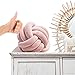 Węzeł poduszka piłka, okrągła poduszka Home Decoration pluszowa poduszka, rzuć poduszka wiązana ręcznie okrągła pluszowa poduszka na kanapę łóżko biuro samochodu (Leather Pink 27cm/10.6in)
