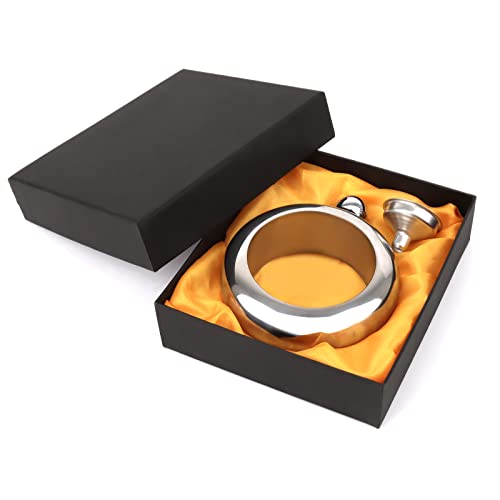 TopTie Pulsera Petacas de Alcohol Regalo para Mujeres con Embudo, 3.5 oz/100ml Petaca de Acero Inoxidable Brazalete Frasco, Plata