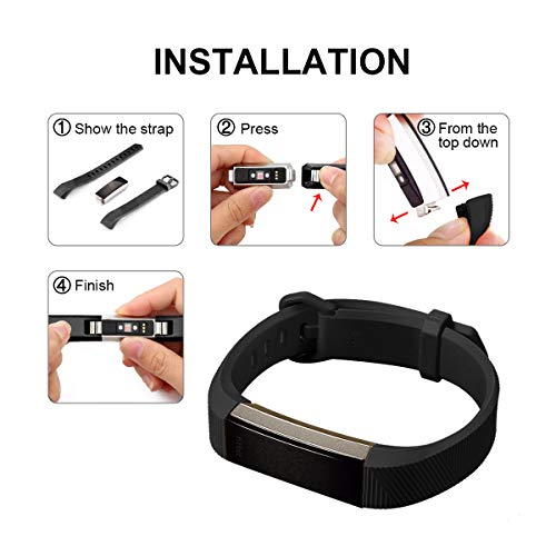Wekin Replacement Bands Compatible With Fitbit Alta And Alta Hr, Breathable Sport Silicone Wristbands Bracelet Strap With Secure Metal Buckle For Woman Men Small Large #TOP6