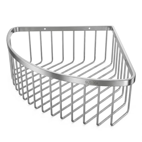 QWORK® Duschablage Ecke, Duschregal Edelstahl 304, 22,5 x 22,5 x 8,5 cm...