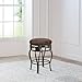 Hillsdale Montello Backless Swivel Counter Stool, Old Steel Finish with Brown Faux-Leather