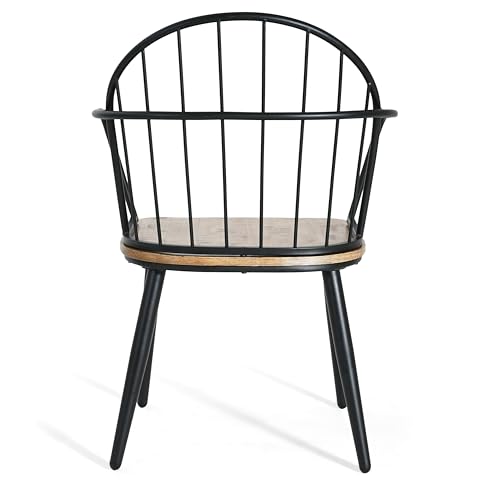 Christopher Knight Home Drats Dining Chairs Set of 2, Accent Dining Chair, Birch Finish Seating Kitchen Chair, Bucket Backrest Metal Frame Armchair, Industrial Dining Chair for Dining Room, Natural by Christopher Knight Home - Used condition - Image 9