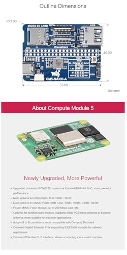 Carte CM5-NANO-A Raspberry Pi Compute Module 5 mini base board GPIO USB 3.2 MIPI
