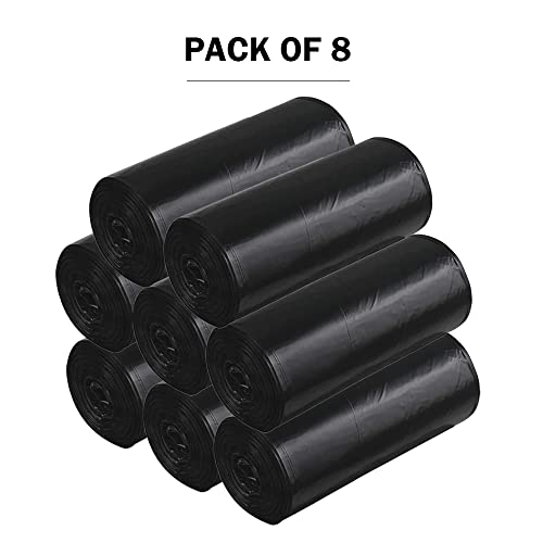 Image of Premium Recyclable Garbage Bags | Medium Size Durable Dustbin Bag | Trash Bag - Black Dustbin Covers for Indoor, Outdoor, Home, Office and Hotels Wet & Dry Waste (Pack of 8 Rolls) Total 240 Bags