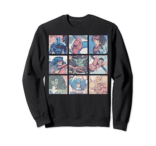 Sweatshirt Marvel Avengers portrait classic pour fan de comics retro