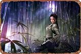 Lara Croft FanArt Metall Blechschild Garagenschild 