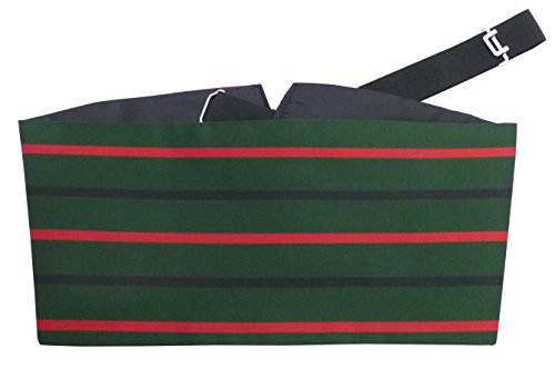 Cummerbund Royal Green Jackets haut de gamme avec nœud papillon en soie mêlée