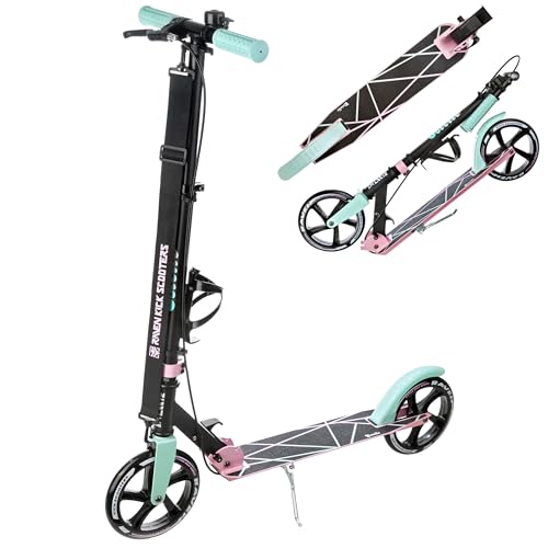 Raven Scooter Roller Tretroller Kickscooter für Kinder Erwachsene |klappbar | höhenverstellbar | Tragegurt | Klingel | Flaschenhalter (Estelle mit Handbremse, 200mm) Raven Scooter Roller Tretroller Kickscooter für Kinder Erwachsene |klappbar | höhenverstellbar | Tragegurt | Klingel | Flaschenhalter (Estelle mit Handbremse, 200mm)