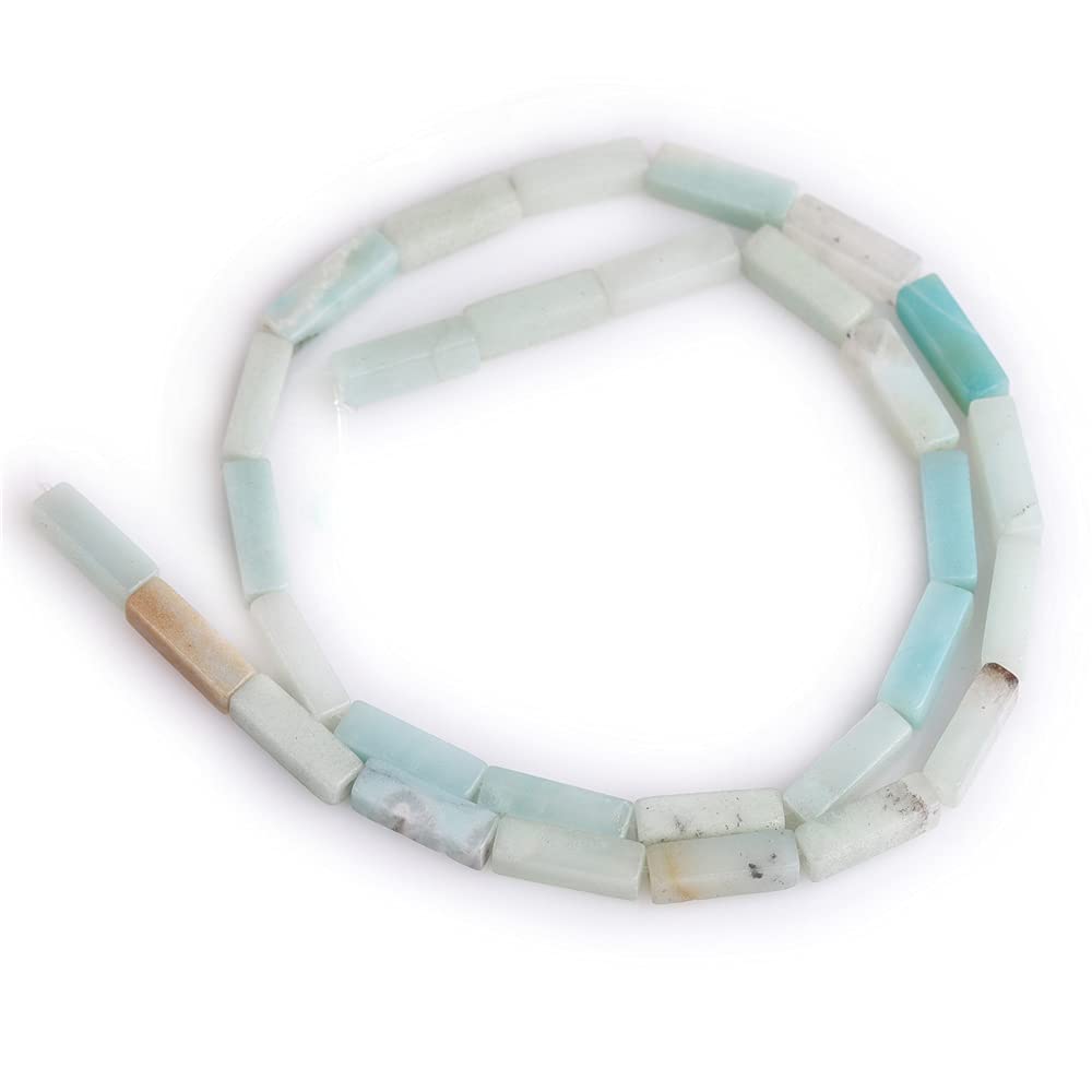 JOE FOREMAN 4x13mm Blue Semi-Turquoise Tube Beads – 15 Strands, Cuboid Shape For Jewelry Making DIY