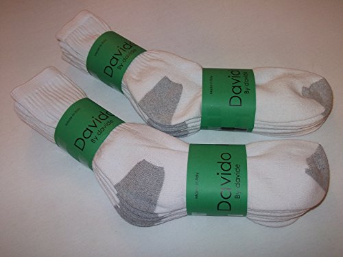 davido Mens crew Socks made Italy 100% cotton 8 pairs White/gray2