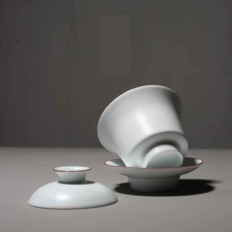 GSOUL Kungfu Tea cup Chinese Tea Cup White Ceramic Covered Bowl Home Kung Fu Set Retro Small Tea Cups