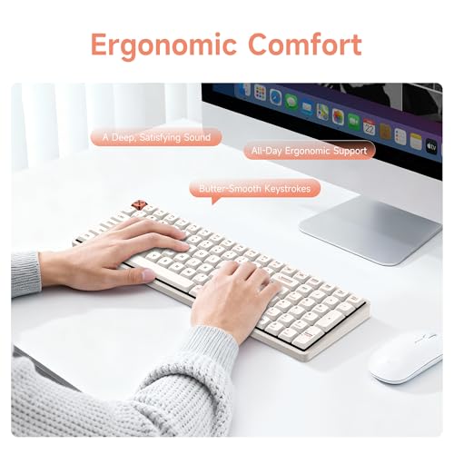 Image of IQUNIX Magi96 Low Profile Keyboard Wireless Creamy Keyboard with Number Pad, Hot-Swappable, RGB Backlit, Full Aluminum, VIA Customizable for Mac /Windows /Linux(White)