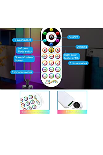 Lampadaire d'angle LED RVB avec télécommande et contrôle via application mobile