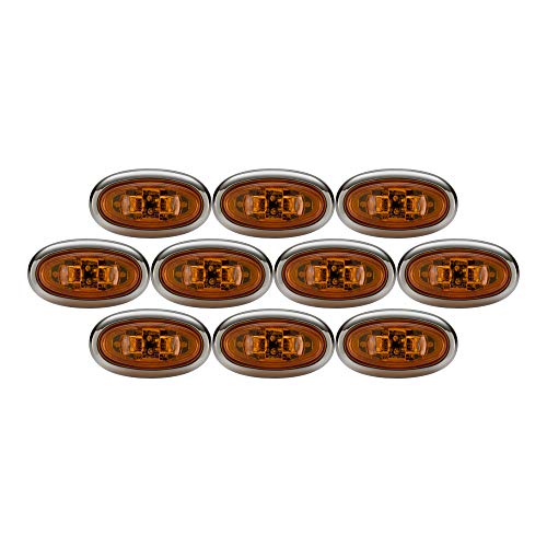 Luz Marcador Oval LEDs 10 Unidades Ámbar 2"x0.75" miniatura 1
