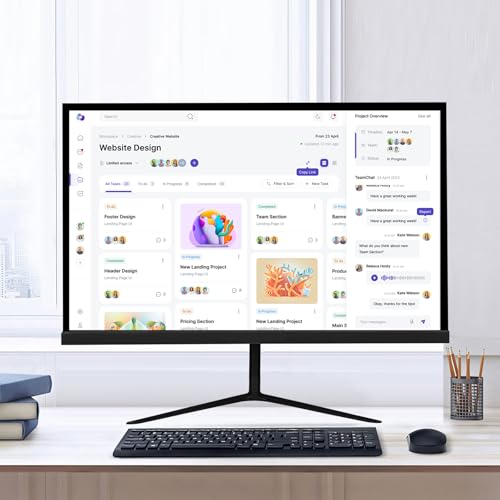 Image of All-in-one Desktop Computer PC, 22 inch FHD Display G5400 Quad Core 16G RAM 512G SSD ROM PC, WiFi Bluetooth Connection Desktop for Study Office Gaming Home
