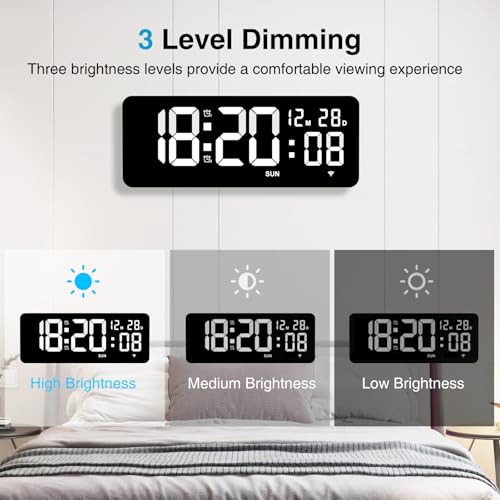 XREXS 12.2" WiFi Large Digital Wall Clock with Seconds and Remote Control - Image 5