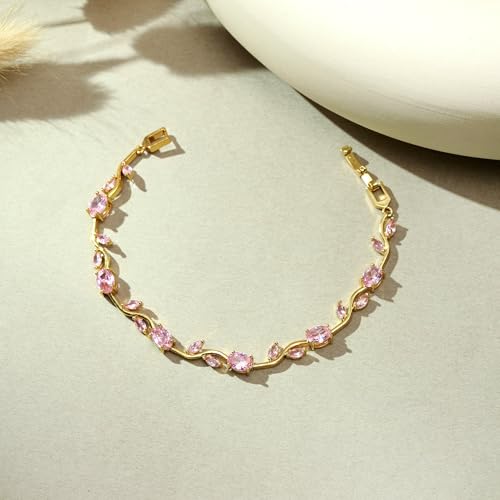 Image of SALTY Tulip Bracelet for Women Anti Tarnish | Fancy Floral Bracelet | Jewellery Gifts | Hand Band | Fashion Accessories for Girls | Minimal Jewelry Design | Gift for Rakhi | Gift for Diwali, Christmas, Marriage, Birthday