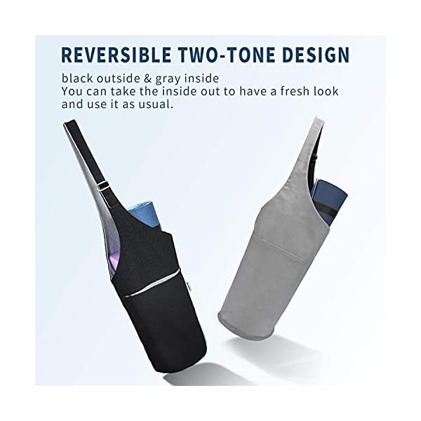 PACEARTH Yoga Mat Bag, 40" x 15” Large Size Yoga Mat Carrier, Reversible Two-Tone Yoga Mat Tote, Fits Most Size Mats