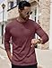 COOFANDY Men's Henley Shirts Long Sleeve Button T-Shirt Lightweight Fashion Casual Pullover Shirt Heather Burgundy