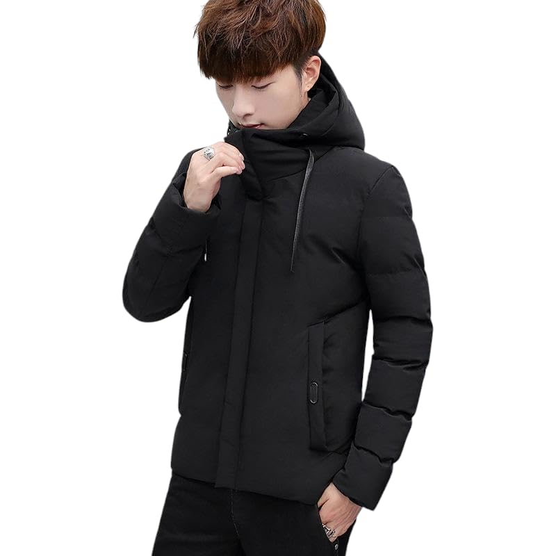 Image of YOONIKK Hooded Jacket for Men | Winter Wear Puffer Jacket | Full Sleeve Padded Bomber Jacket for Men | Lightweight Windproof Outerwear | Stylish Winter Jackets for Men