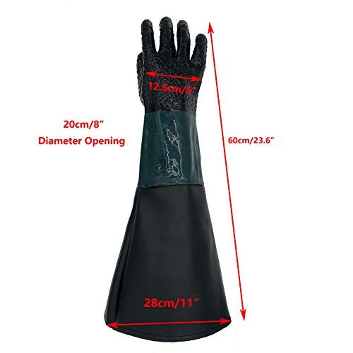 Holdwin Rubber Sandblaster Gloves For Abrasive Blasting Be Used On Sandblast Cabinet Sand Blasting Gloves With Particle #TOP3