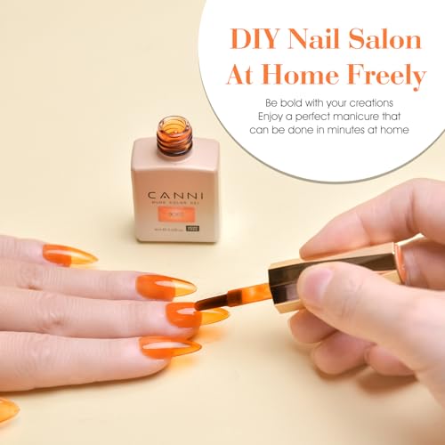 Image of CANNI Jelly Orange Gel Nail Polish, 1Pcs Orange Brown Fall Gel Polish Translucent Color High Gloss Soak Off U V French Nail Manicure Salon DIY