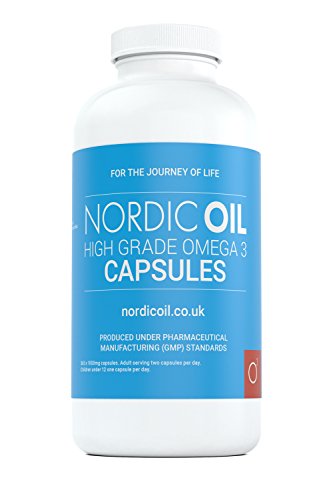 Nordic Oil High Strength Pharmaceutical Grade Omega 3 Fish Oil Capsules, 1000 mg, Pot of 365 Capsules