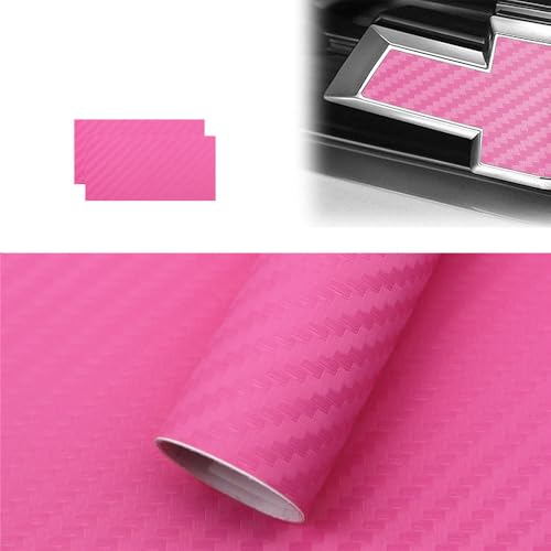 Image of XYC Compatible with Chevrolet 2 pcs Carbon Fiber Bowtie Emblem Overlay Sheets Front /Back Vinyl Decal Wrap