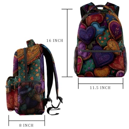 Seamless Hearts Colored Pattern (1) Backpack Fashion Large Lightweight Travel Shoulder Bag Fits 14 Inch2