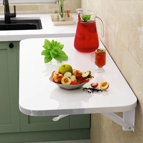 YHKJLYH Mesa Plegable de Pared y Escritorio abatible Que Ahorra Espacio - Estante de Pared Blanco versátil para salón, Cocina y Oficina (70 x 40 cm) - Ideal para Espacios pequeños