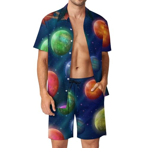 Chemise Hawaïenne Homme avec Short et Pantalon de Plage Ensemble Été 2 Pièces S