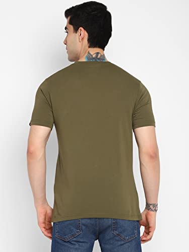 Image of Allen Cooper Men's Super Combed Cotton Rich Solid Round Neck Half Sleeve T-Shirt