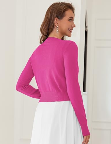 Image of LETDIOSTO Cropped Cardigan Bolero Shrug for Women, Button Down Long Sleeve Knit Sweater for Dresses,for Jeans, XS to XL