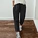 LIKEOULI Linen Pants Solid Color Lace-Up with and Linen All Straight Leg Casual Pants