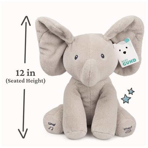 Gund, Peluche de Elefante con canciones en francés que mueve las orejas, Enesco