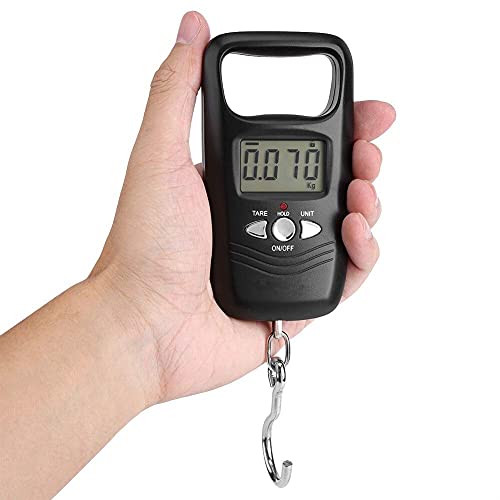 QAWSED Electronic Baggage Weighing Measuring Tools 50Kg Digital Hanging Scale Double Accuracy Portable Electronic Pocket Scale Hanging Luggage Weighing Steelyard Scale (Color : GOL