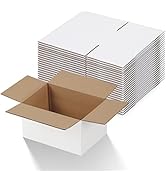 Calenzana 7x5x4 Inches Shipping Boxes Pack of 25, White Cardboard Corrugated Box for Mailing Pack...