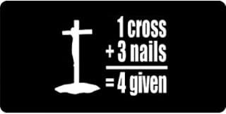 Three Nails and a Cross Photo License Plate