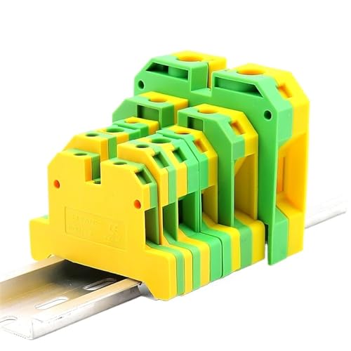 Bloque de terminales de carril EK6-35 con conector de cable eléctrico amarillo verde de tierra