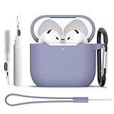 【Protection complète à 360°】Le matériau en silicone de haute qualité protège le compartiment de vos écouteurs Airpods 4ᵉ contre les chocs/rayures et garde les écouteurs comme neufs, l'ajustement serré entre l'étui et le compartiment des écouteurs empêche efficacement la poussière de pénétrer.