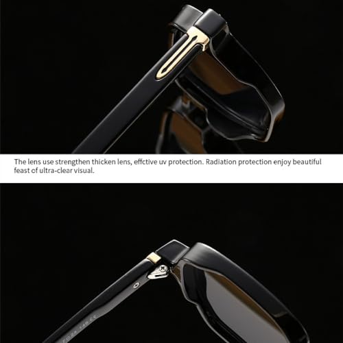Lunettes de soleil rétro carrées à rivets punk monture robuste vert olive unique