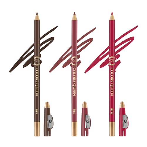 Image of Colors Queen Matte Lip Liner Pencil Combo Pack of 3 | Non Transfer Formula For Professional Makeup | Lip Liner Pencil Waterproof (Pack of 3 Combo 6)