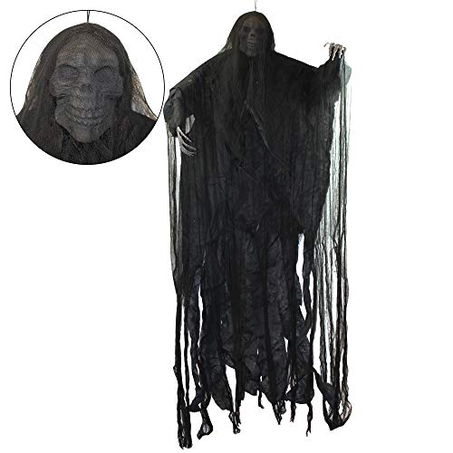 JOYIN 74” Life Size Hanging Grim Reaper, Halloween Ghost for Best Halloween Indoor and Outdoor Decorations