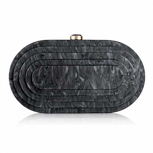 Image of Acrylic Bubble Bag Luxury Marble Clutch Evening Purses for Women Glitter Handbag for Wedding Party Prom