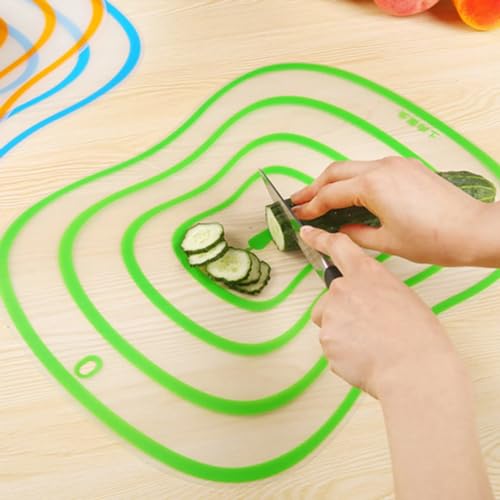 Image of 9UP Vegetable & Fruit Cutting Board | Flexible Chopping Board | Food Cutting Plastic Chopping Board | Non-Slip Frosted Kitchen Cutting Board Mats (Pack of 2)