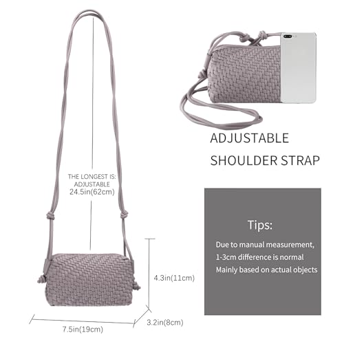 Image of Woven Crossbody Bag for Women,Small Handbag Cute Purse Vegan Leather Handmade Shoulderbag, Summer Tote Bag with Strap