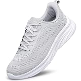 Raoendis Men's Slip On Comfortable Walking Shoes Non Slip Running Tennis Athletic Gym Workout Sports Shoes Cross Training Jogging Sneakers Light Grey Size 15