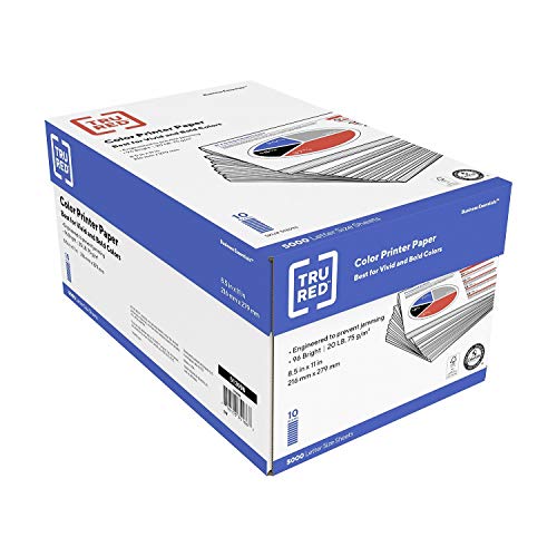 Tru Red 513096 8.5-Inch X 11-Inch Multipurpose Paper 20 Lbs 96 Brightness 5000 Sheets/Ct #TOP2