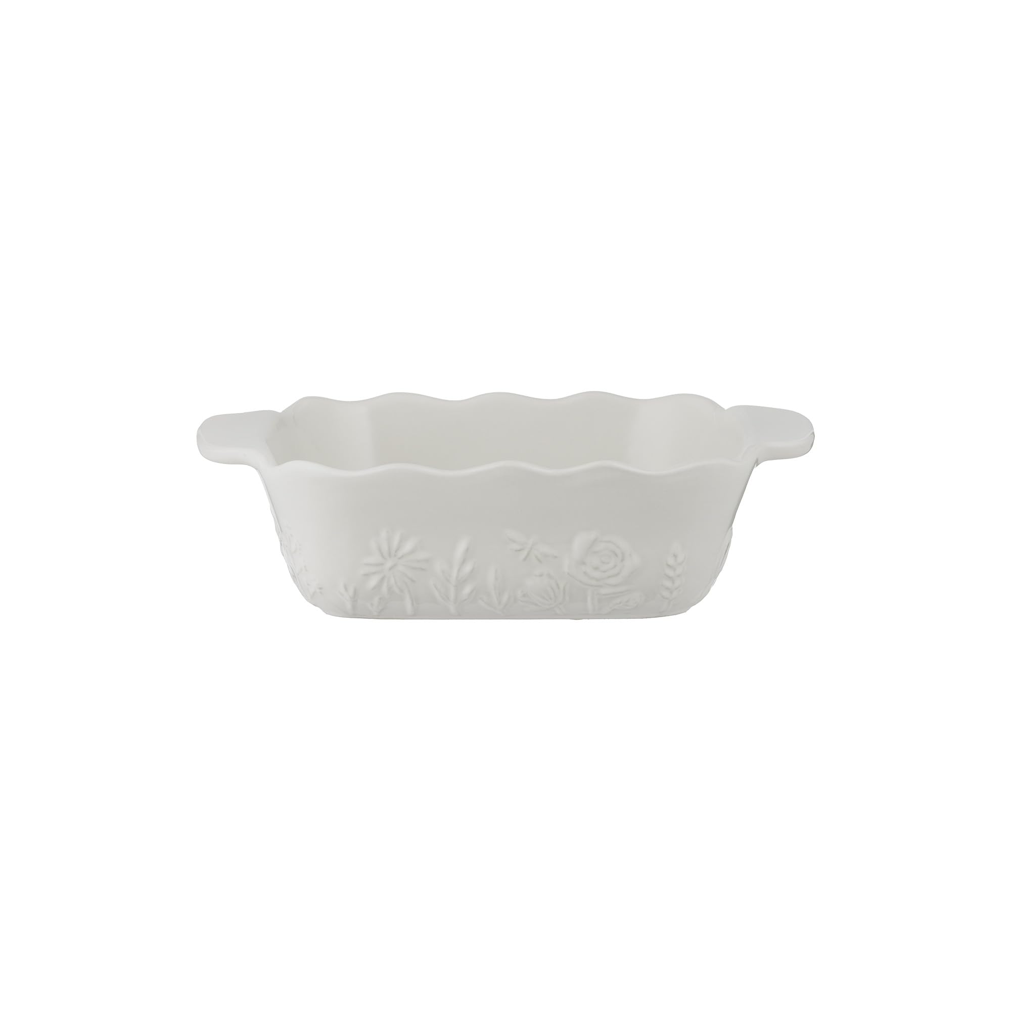 Mason Cash in The Meadow Cream Square Baker 20 x 20cm | 1.1 Litre Floral Embossed Stoneware Oven-to-Table Dish for Baking, Vegetables & Desserts